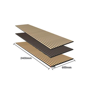 Grooved Wooden Slat Acoustic Wall Flexible Pet Wood Veneer Acoustic Panel Akupanel For Apartments - Product Image 2