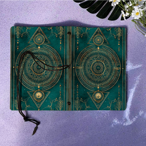 Cahier A6 Vintage fait à la main fermeture à cravate 160 pages papier amovible cadeau parfait pour les minutes de réunion d'équipe avec cercles Triang - Product Image 6