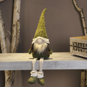 Poupée assise de Noël, Père Noël, ornement de Noël avec longues jambes, figurines de Noël en peluche pour la table, la cheminée, la décoration de la maison - Product Image 5