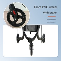 Chariot de courses pliable à trois roues en alliage d'aluminium certifié CE Classe II avec frein linéaire pour personnes âgées - Vente Flash