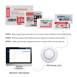 Étiquettes de prix numériques intelligentes sans fil 2,4 G Picksmart 2,13 pouces, étiquettes électroniques de rayon <span class=keywords><strong>ESL</strong></span>, affichage E-Paper - Product Image 6