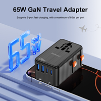 Adaptateur de Voyage Hyted à Charge Rapide 45W, Mini Convertisseur de Puissance Universel Ultra-Mince à Ports Multiples, 250V-110V, OEM ODM