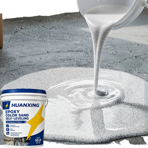 Revêtement <span class=keywords><strong>de</strong></span> sol en marbre liquide autolissant, résistant à la pression, en époxy, avec sable coloré, imperméable et fini pierre. - Product Image 3