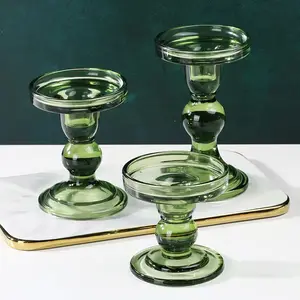 Hot Sale Empty Spray Color Crystal Glass Candle Stick Candle Holder For Candle Making And Decoration Container