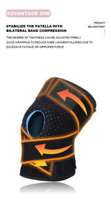AOFIT Genouillère de sport réglable à séchage rapide en néoprène avec 4 ressorts stabilisateurs et trou pour la rotule, attelle de protection du genou - Product Image 3