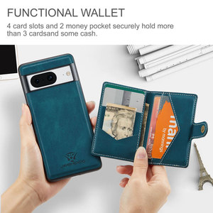 Cho Google Pixel 8A pixel8 8 9 Pro XL 9A Cover quay lại jeehood J01 Retro từ Ví PU da chống sốc điện thoại trường hợp nhà cung cấp - Product Image 6