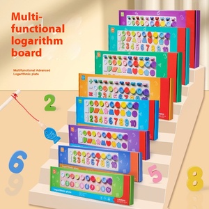 Early Education Wooden <b>Toys</b> Logarithmic Board for Shape Matching Fishing Game Children's Arithmetic Alphabet Educational - Product Image 1