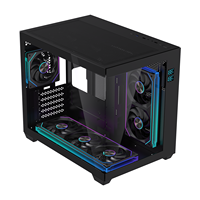Boîtier d'ordinateur de jeu Lovingcool, nouveau design, écran numérique, noir, verre trempé, boîtier de PC de bureau, tour moyenne, Matx, cabinet PC