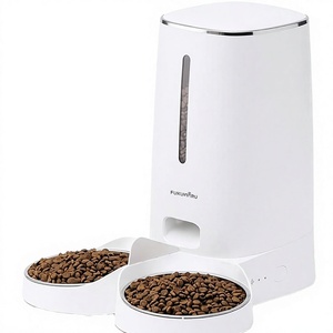 Distributeur automatique de nourriture pour animaux de compagnie <span class=keywords><strong>FUKUMARU</strong></span> en acier inoxydable, 4L, double bol pour chats, WiFi, minuterie, contrôle des portions - Product Image 2