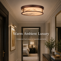 Plafonnier LED rond de luxe en marbre et acrylique, luminaire moderne encastré pour couloir, chambre, hôtel, villa, OEM ODM