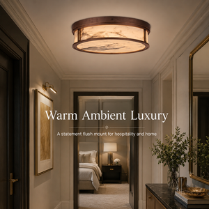 Luxury Round Marble Acrylic LED <b>Ceiling</b> <b>Light</b> Modern Flush Mount Lamp for Hallway Bedroom Hotel Villa OEM ODM - Product Image 2