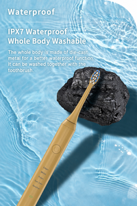 <span class=keywords><strong>Brosse</strong></span> à dents électrique sonique en bambou <span class=keywords><strong>rechargeable</strong></span>, 5 modes, étanche IPX7, avec 4 têtes et base de charge - Product Image 2