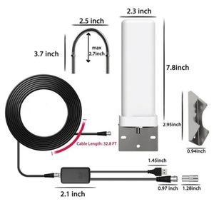 Antena de <span class=keywords><strong>TV</strong></span> Digital de Plástico para Interiores/Exteriores, <span class=keywords><strong>Amplificador</strong></span> de <span class=keywords><strong>Señal</strong></span> Remoto de 35dBi, 4K 1080P, Canales HDTV Universales Gratuitos, Ultra Largo Alcance - Product Image 2