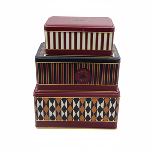 Juego de caja de almacenamiento de metal rectangular-260x170x125mm-245x145x100mm- 193x117x88mm (Juego de 3 ) Vintage Circus Elegance Circus - Product Image 2