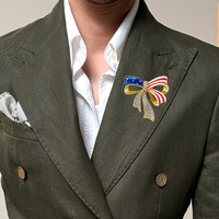 Strass personnalisé drapeau américain épinglette papillon conception insigne en métal pour accessoires