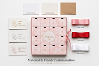 Calendrier de l'Avent de Noël à double porte magnétique 2026, boîte en papier vide à remplir pour 24 jours, emballage cadeau rose de luxe