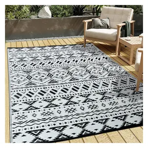 Custom Rug Outdoor Plastic Straw Plastic Annex Mat Reversible Waterproof Floor Carpet Patio Garden PP Rug