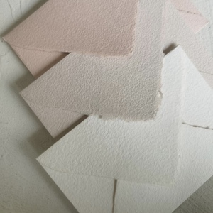 Handmade Paper <b>Envelopes</b> Torn Edge Paper <b>Envelope</b> White Pink Textured Surface Elegant Design - Product Image 1