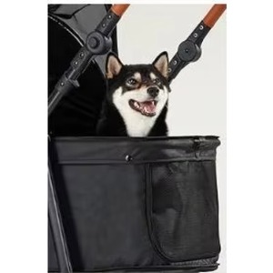 Poussette pour animaux de compagnie, échantillon gratuit, pour chiens jusqu'à 66 lbs, poignée réglable, capote 180°, 4 roues pour chiens et chats de taille moyenne/grande - Product Image 6