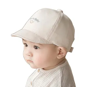 หมวกเบสบอลสีลูกกวาดสำหรับเด็กทารก,หมวกปีกนิ่มขอบ6แบบมีปีกหน้ายิ้มหมวกแก๊ปปีกสั้นสำหรับเด็กทารก