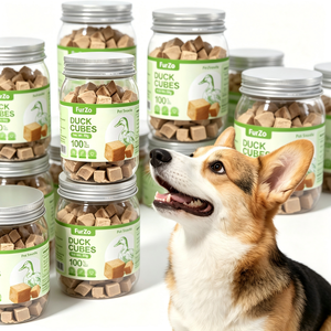 Snacks Liofilizados Personalizables para Perros, Cubos de Pato, Fáciles de Digerir, Bajos en Grasa, Altos en Proteínas, Golosinas Nutritivas para Perros y Gatos - Product Image 1