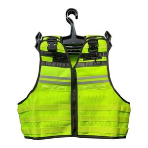 سترة تكتيكية عاكسة مقاومة لطعنة عالية القدرة على الرؤية على متنها سترة تكتيكية عاكسة للسلامة بجيوب متعددة - Product Image 4