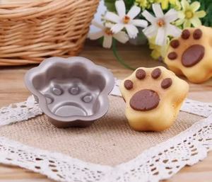 Molde para Hornear de Acero al Carbono Antiadherente <span class=keywords><strong>con</strong></span> Forma de Pata de Gato para Mini Pasteles y Pudines - Product Image 1