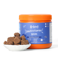 Compléments multivitaminés 8-en-1 sous forme de friandises à mâcher pour chiens, marque privée |   Soutien des articulations, du pelage et du système immunitaire |   Usine de compléments alimentaires pour animaux de compagnie OEM.