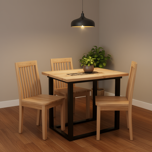 Pobedensich Klauscanion Pine Wood Dining <b>Table</b> Rectangular Rustic Design Metal Legs Home Furniture - Product Image 2