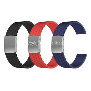 16mm 18mm 20mm 22mm 24mm Silicone Watch Band Adjustable Rubber Watch Strap for universal smart watch