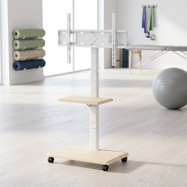 Swivel Casters Steel Mobile Floor Stand for LCD/Plasma TVs & Monitors Cable Management Holds 32"-60" Screens Securely