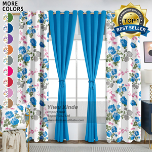 Set di 10 Tende Oscuranti con Federe, Doppio Strato Stampato, per <span class=keywords><strong>Camera</strong></span> da Letto e Soggiorno, Decorazione Casa - Product Image 1