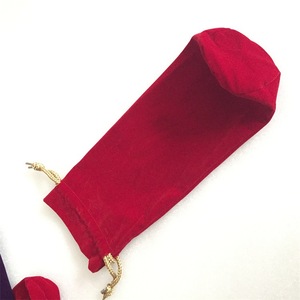 Bolsa de vino de terciopelo con cordón rojo y cierre de cuerda, bolsa de regalo para almacenamiento de botellas - Product Image 4