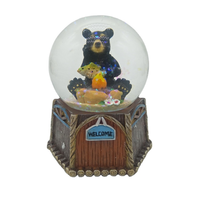 Vente en gros figurine d'ours en résine avec logo personnalisé pour décoration intérieure statues d'ours noir