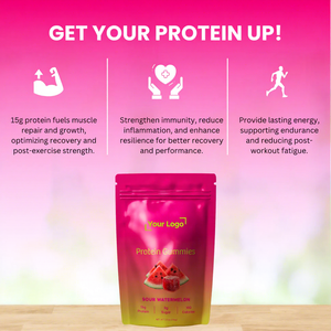 Протеиновые жевательные конфеты (гамми) 15 г на растительной основе, халяль, под собственной торговой маркой, для здорового перекуса, обогащенные необходимыми питательными веществами - Product Image 5