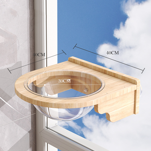 Multi Layer Massivholz Katze Hängematte Raumschiff Stil natürliche Kiefer hängenden Korb Haustier Fenster bett für Katzen und kleine Haustiere - Product Image 1