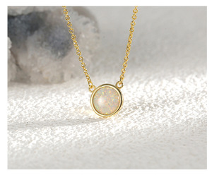 Stylish Classic <b>Copper</b> Geometric Designer Opal Necklace for Women Vintage Religious Claw Setting Hot Sale Anniversaries Pendant - Product Image 1