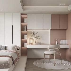 Set di <span class=keywords><strong>Mobili</strong></span> Moderni Compatti per Appartamenti Monolocali a Basso Prezzo: Letto Tatami in Legno con Armadio Integrato, Scrivania e Libreria per la Scuola - Product Image 1