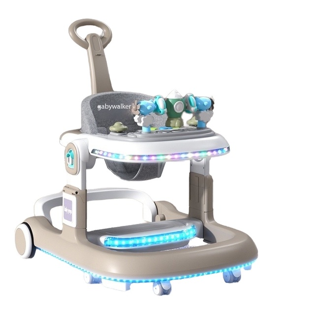Portable Foldable Baby Walker with Wheels and 3 Adjustable Heights,Infant Toddler Walker for Baby Boy Girls 6-18 Months