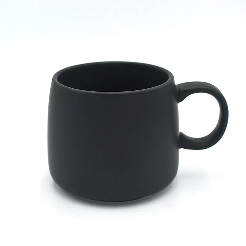 Customized Ceramic matte Black Coffee Mugs Gift Creative Wedding tea cup for outdoor coffee mug