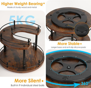 Organizador Giratorio de Madera para Especias, Tipo Lazy Susan, para Botellas de Condimento, para Gabinete o Encimera de Cocina - Product Image 5