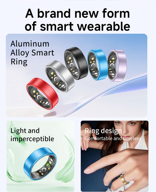 G-sensor Steps Camera Control Alloy Smart Ring with Remote Function for IOS/Android Heart Rate & Sleep Tracking