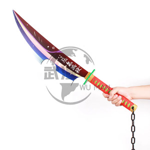 Épées Nichirin jumelles de <span class=keywords><strong>Tengen</strong></span> Uzui, arme de cosplay, <span class=keywords><strong>katana</strong></span> d'anime, jouet, lame en bois de bambou de 78 cm, unisexe - Product Image 3