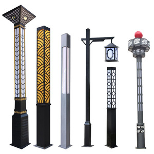 Lampadaire de jardin extérieur LED en fer avec abat-jour en verre, lumière blanc chaud 2700K, IP66, alimentation AC, détecteur de mouvement, garantie 10 ans - Product Image 4