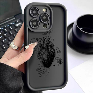 Funda Protectora para Teléfono Móvil con Diseño de Latido de Corazón, Estilo Lente de Cámara, Resistente a Impactos, de TPU, para <span class=keywords><strong>iPhone</strong></span> 12 13 14 15 16 17 18 Pro Max - Product Image 5