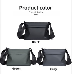 Sac messager en nylon tendance avec décoration de lettres, sac bandoulière imperméable pour le rangement multifonctionnel de téléphones portables pour hommes - Product Image 2