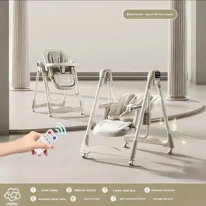 Kursi goyang elektrik dua dalam satu bayi portabel, kursi tinggi untuk penggunaan rumah anak-anak tidur terbuat dari plastik 2025 - Product Image 3