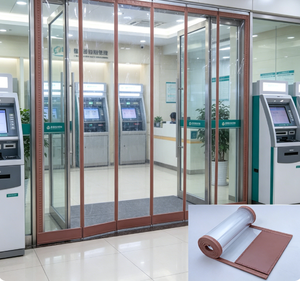Rideau en bande magnétique souple transparent Bothwin en PVC, sans ressort, résistant aux UV, pour les entrées des banques et des centres de services - Product Image 1