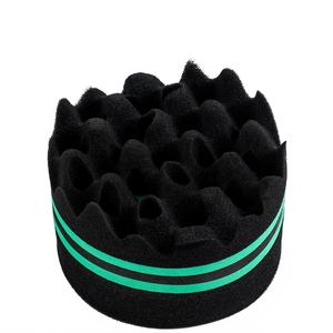 Éponges en forme de vague personnalisées éponge à cheveux torsion <span class=keywords><strong>curl</strong></span> éponge brosse à cheveux twister pour hommes noirs - Product Image 4