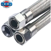Tube flexible en acier inoxydable 304 316, galvanisé, à soufflet métallique, avec revêtement en PTFE, tressé, pour applications alimentaires